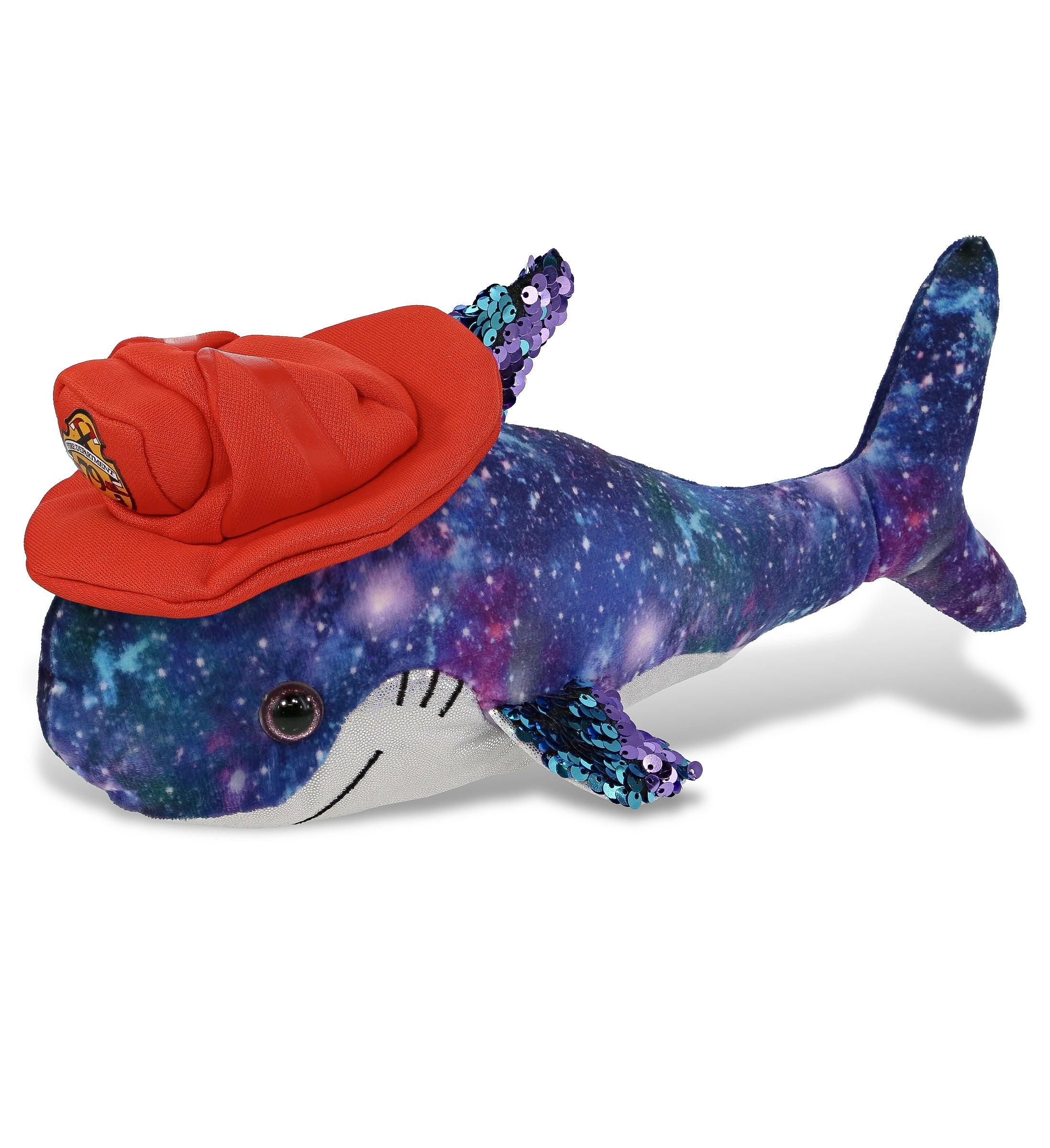 PLUSH FIREMAN - SPACE SEQUIN PLUSH - 12" SHARK