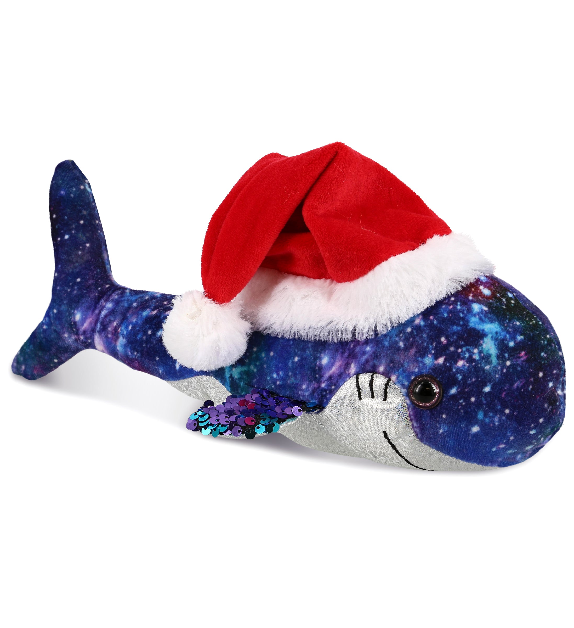PLUSH SANTA - SPACE SEQUIN PLUSH - 12" SHARK