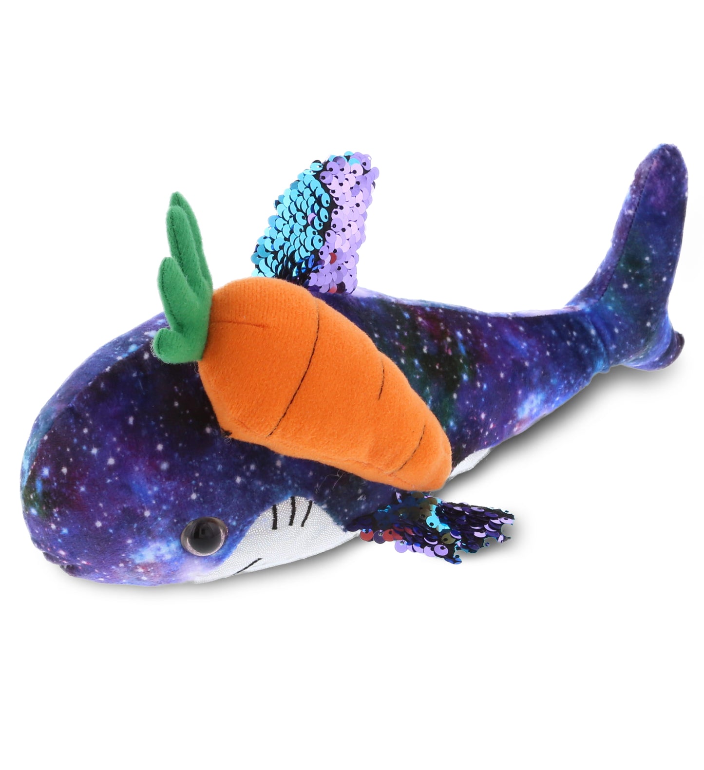PLUSH CARROT - SPACE SEQUIN PLUSH - 12" SHARK