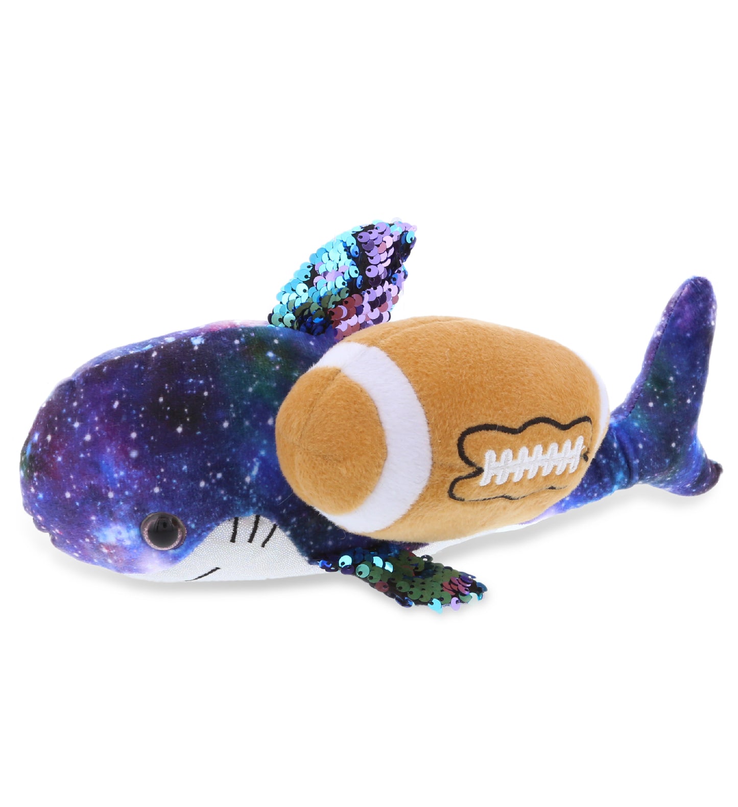 PLUSH FOOTBALL - SPACE SEQUIN PLUSH - 12" SHARK