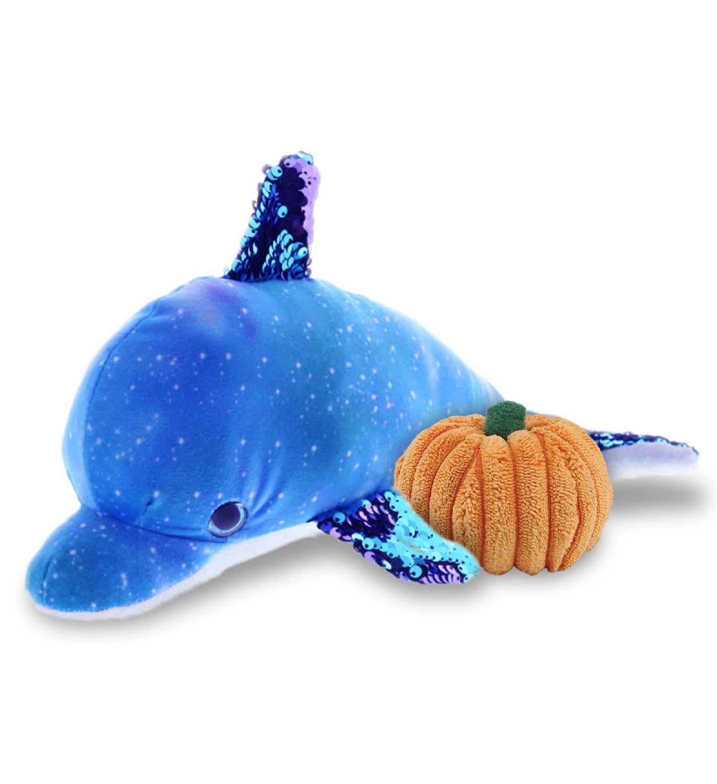 PLUSH PUMPKIN - SPACE SEQUIN PLUSH - 12" DOLPHIN