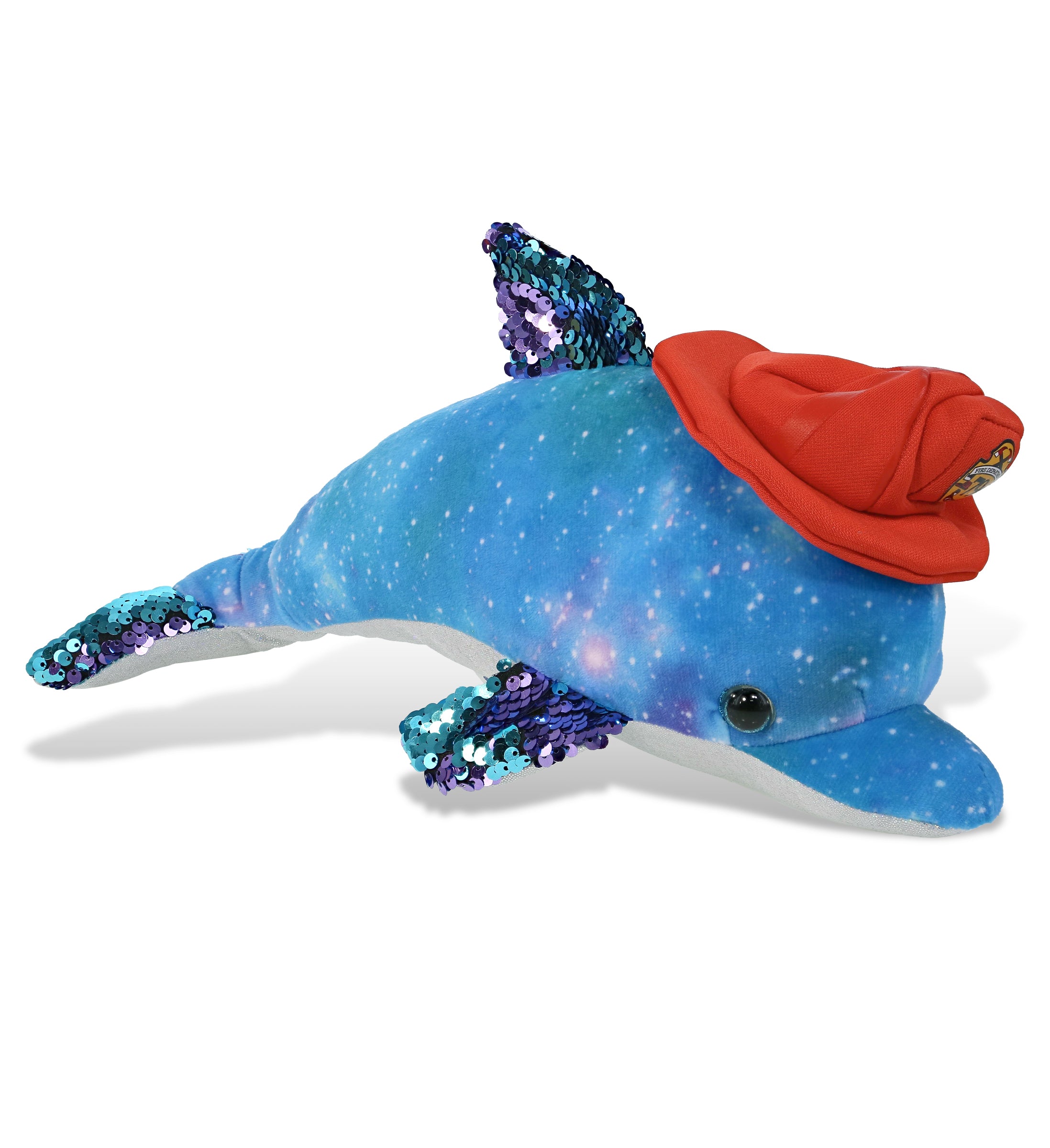 PLUSH FIREMAN - SPACE SEQUIN PLUSH - 12" DOLPHIN
