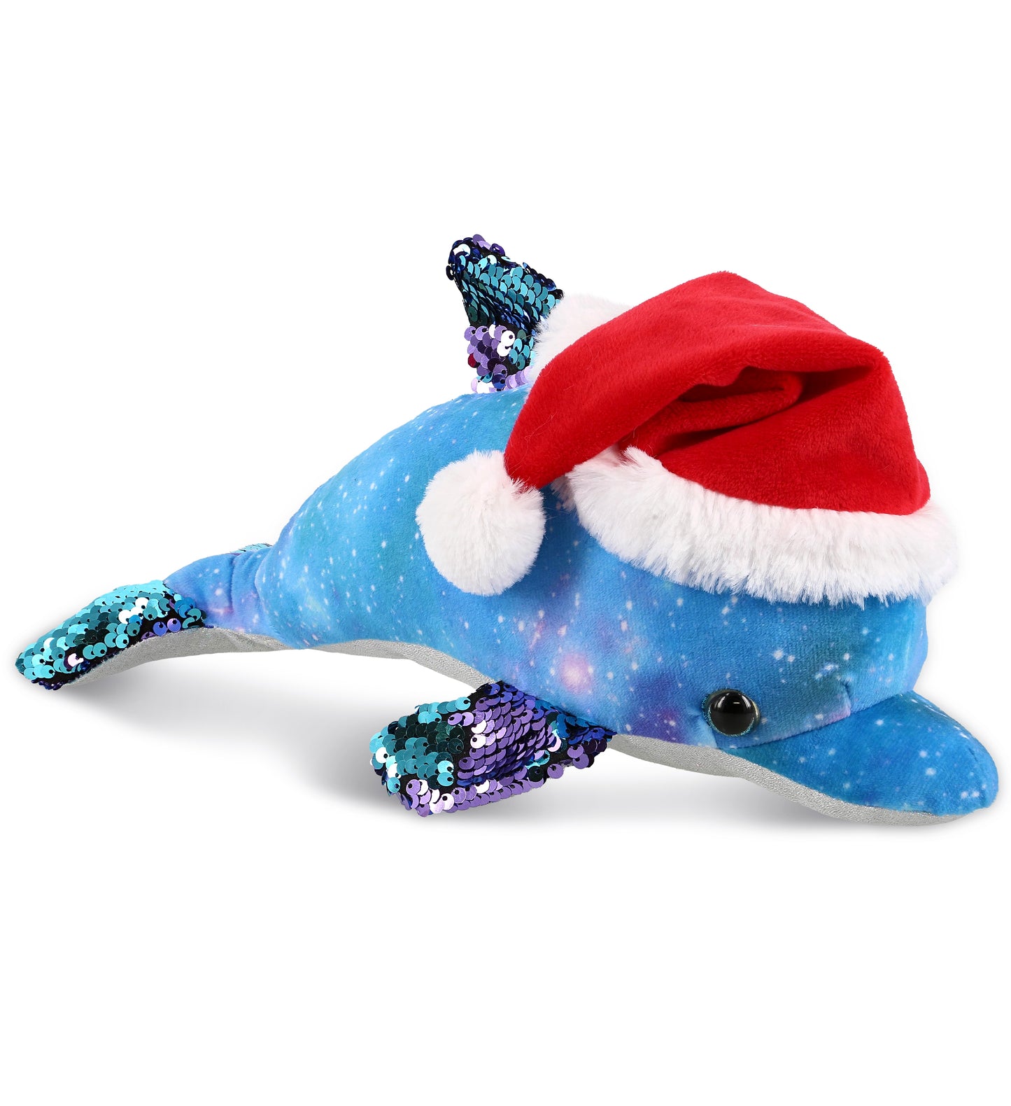 PLUSH SANTA - SPACE SEQUIN PLUSH - 12" DOLPHIN