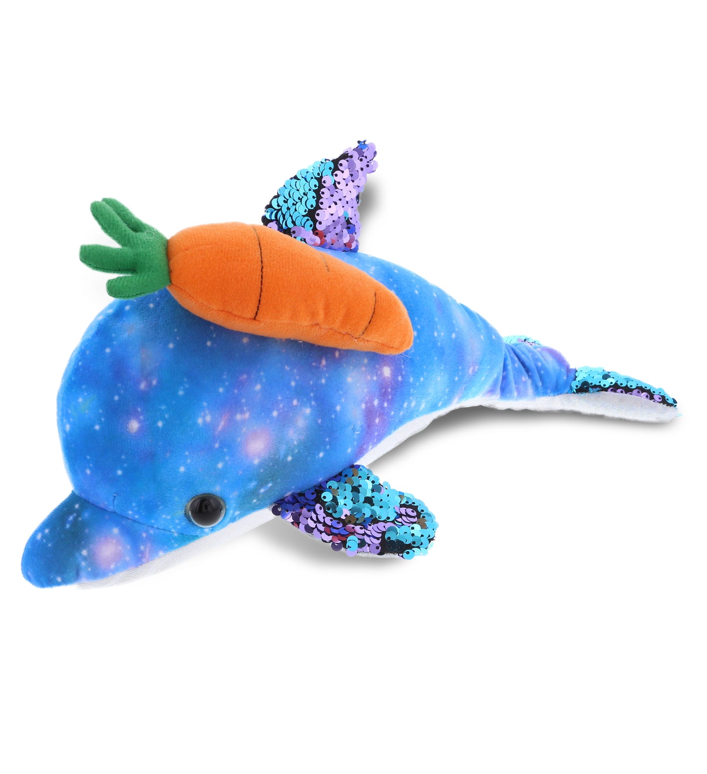 PLUSH CARROT - SPACE SEQUIN PLUSH - 12" DOLPHIN