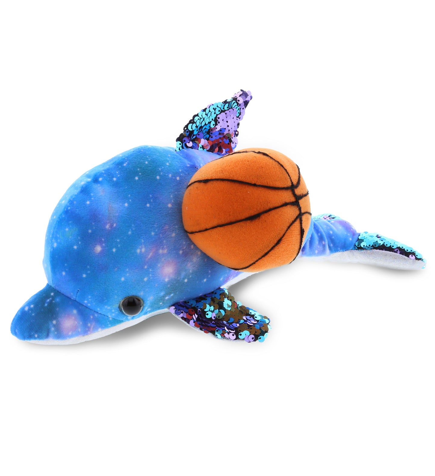 PLUSH BASKETBALL - SPACE SEQUIN PLUSH - 12" DOLPHIN