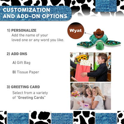 SPACE SEQUIN PLUSH - 13" SEA TURTLE COWBOY DRESS UP