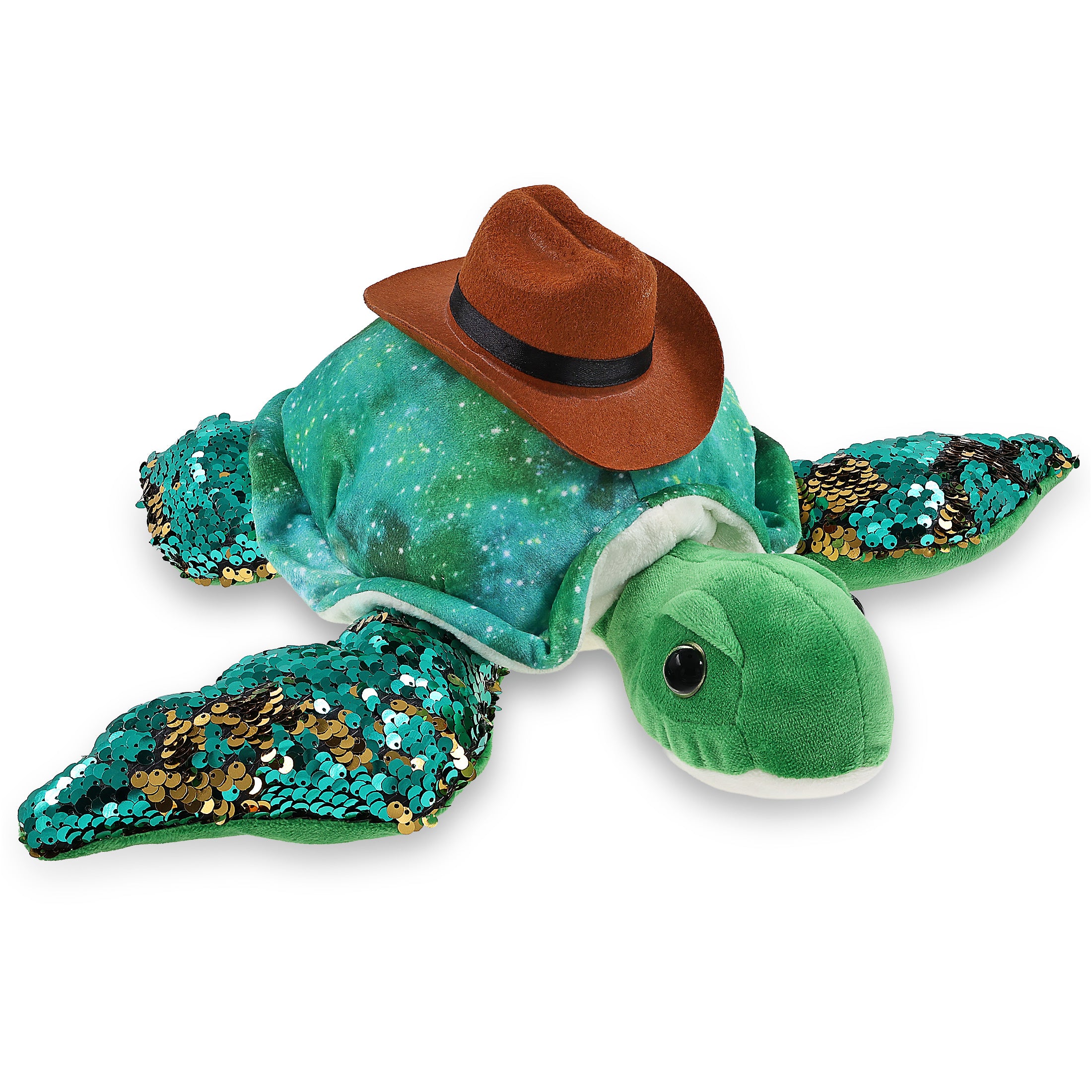 SPACE SEQUIN PLUSH - 13" SEA TURTLE COWBOY DRESS UP