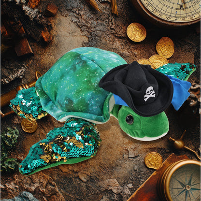 SPACE SEQUIN PLUSH - 13" SEA TURTLE PIRATE DRESS UP