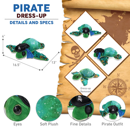 SPACE SEQUIN PLUSH - 13" SEA TURTLE PIRATE DRESS UP