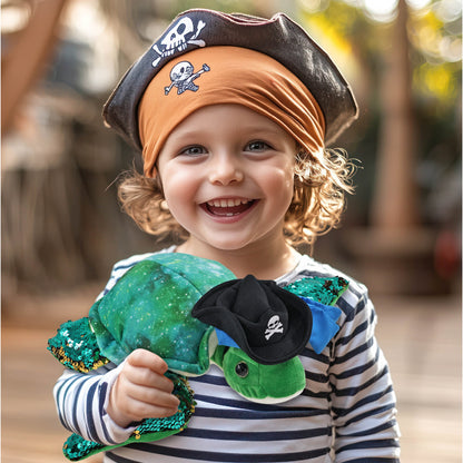 SPACE SEQUIN PLUSH - 13" SEA TURTLE PIRATE DRESS UP