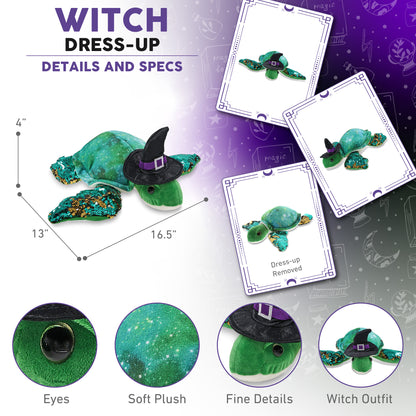 SPACE SEQUIN PLUSH - 13" SEA TURTLE WITCH DRESS UP