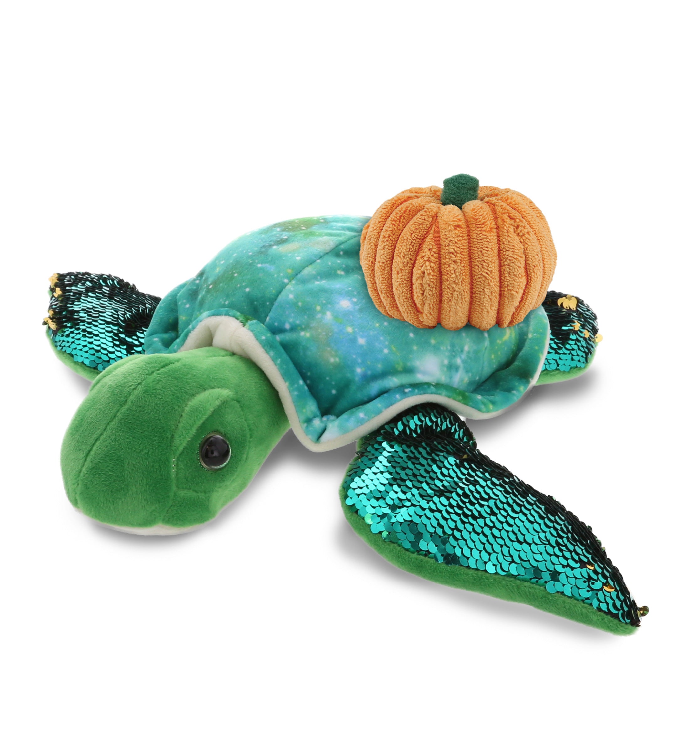 PLUSH PUMPKIN - SPACE SEQUIN PLUSH - 13" SEA TURTLE