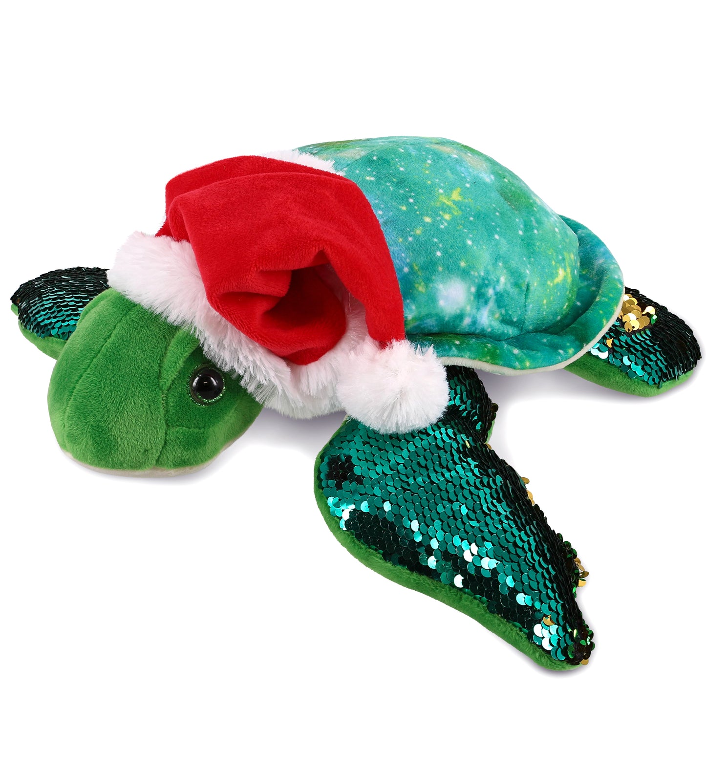 PLUSH SANTA - SPACE SEQUIN PLUSH - 13" SEA TURTLE