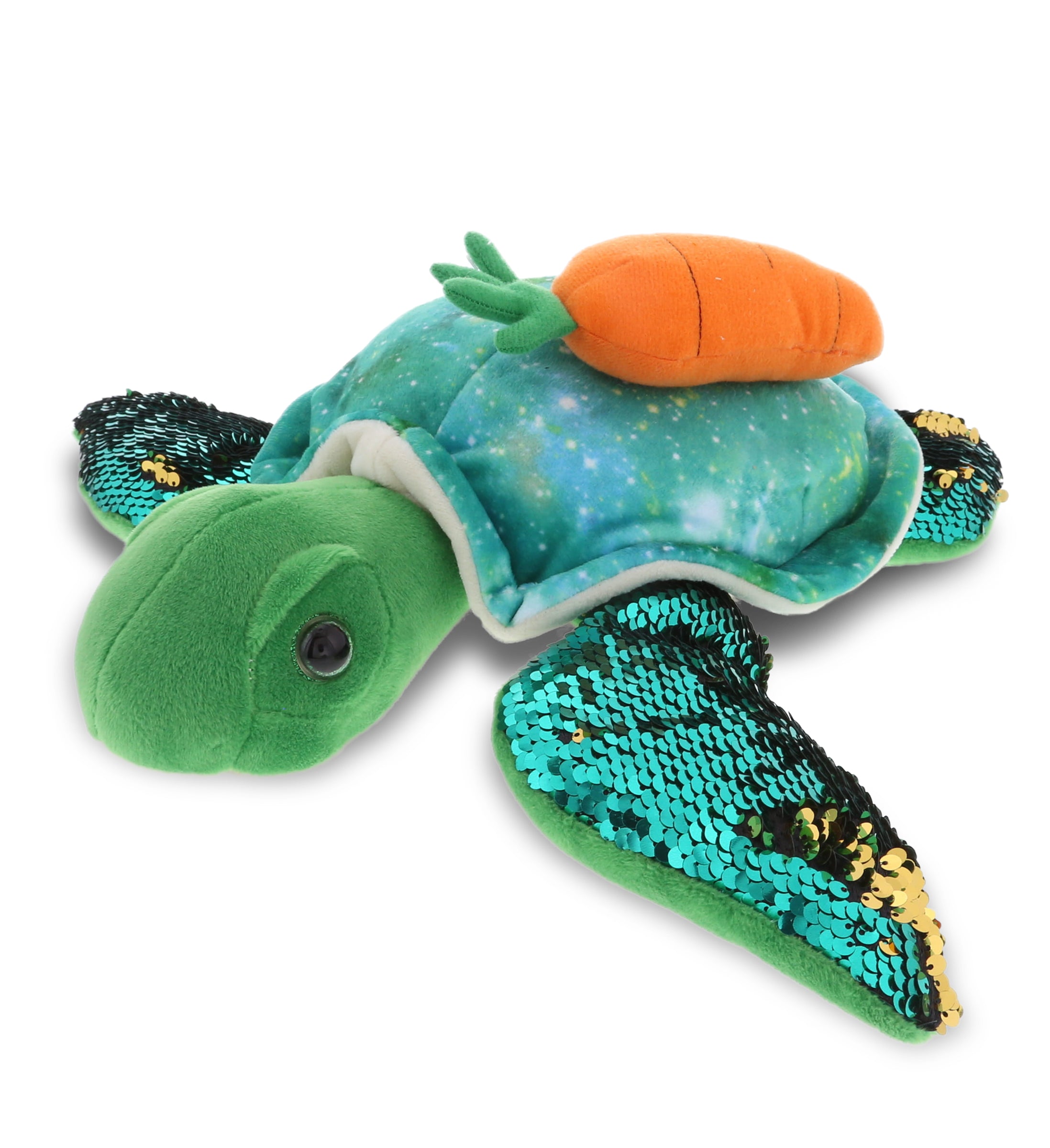 PLUSH CARROT - SPACE SEQUIN PLUSH - 13" SEA TURTLE