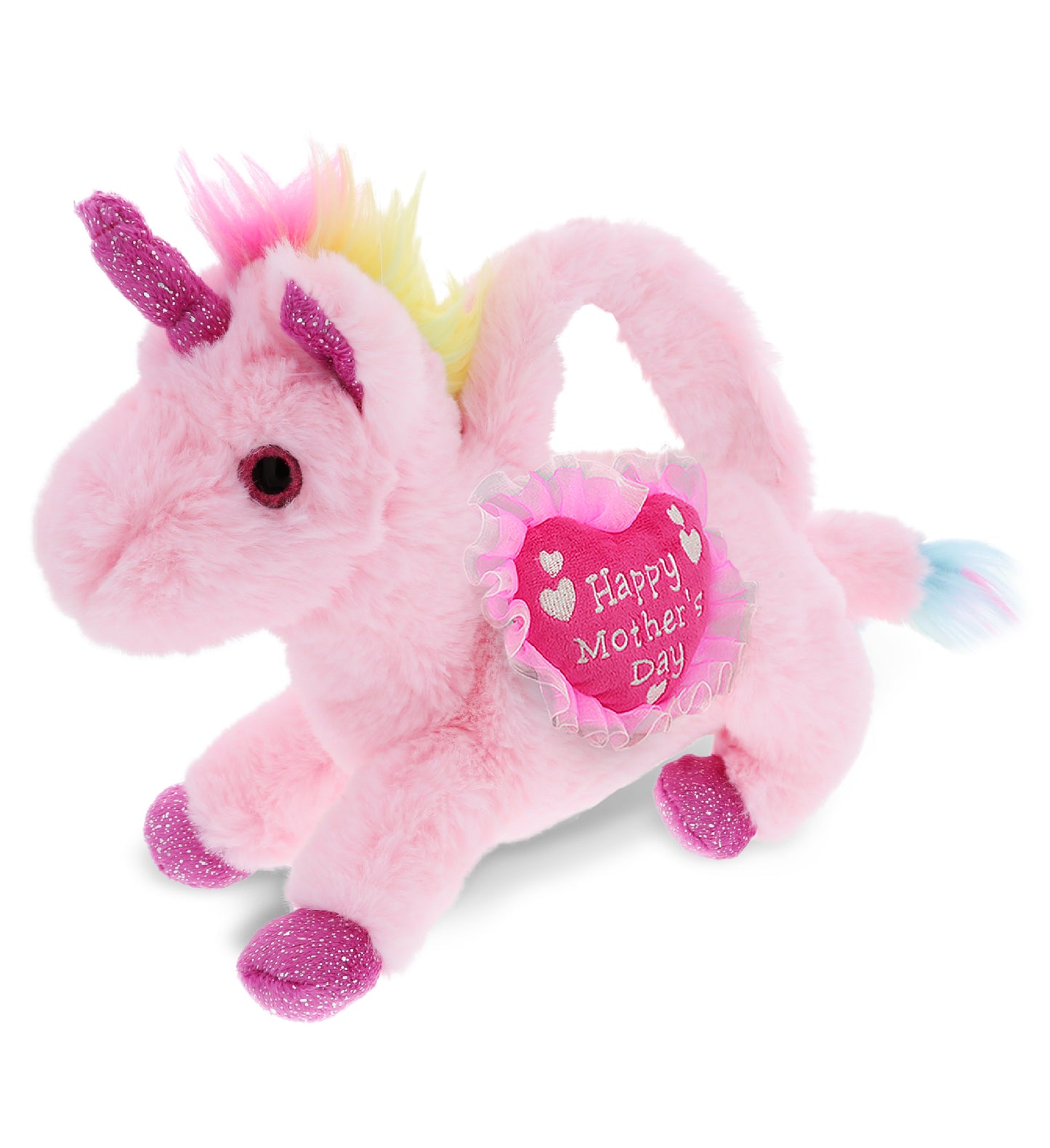 PLUSH MOTHERS DAY HEART - SUPER-SOFT PLUSH HAND BAG - UNICORN