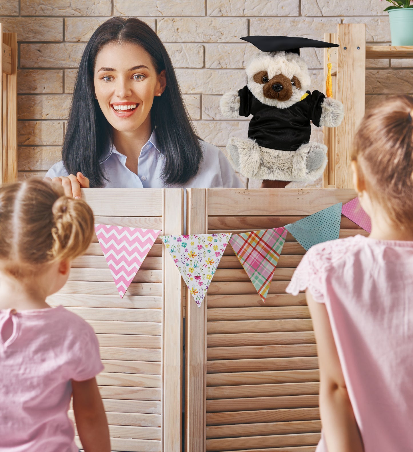 DolliBu Sloth Graduation Plush with Gown and Cap with Tassel Outfit - 9 Inches