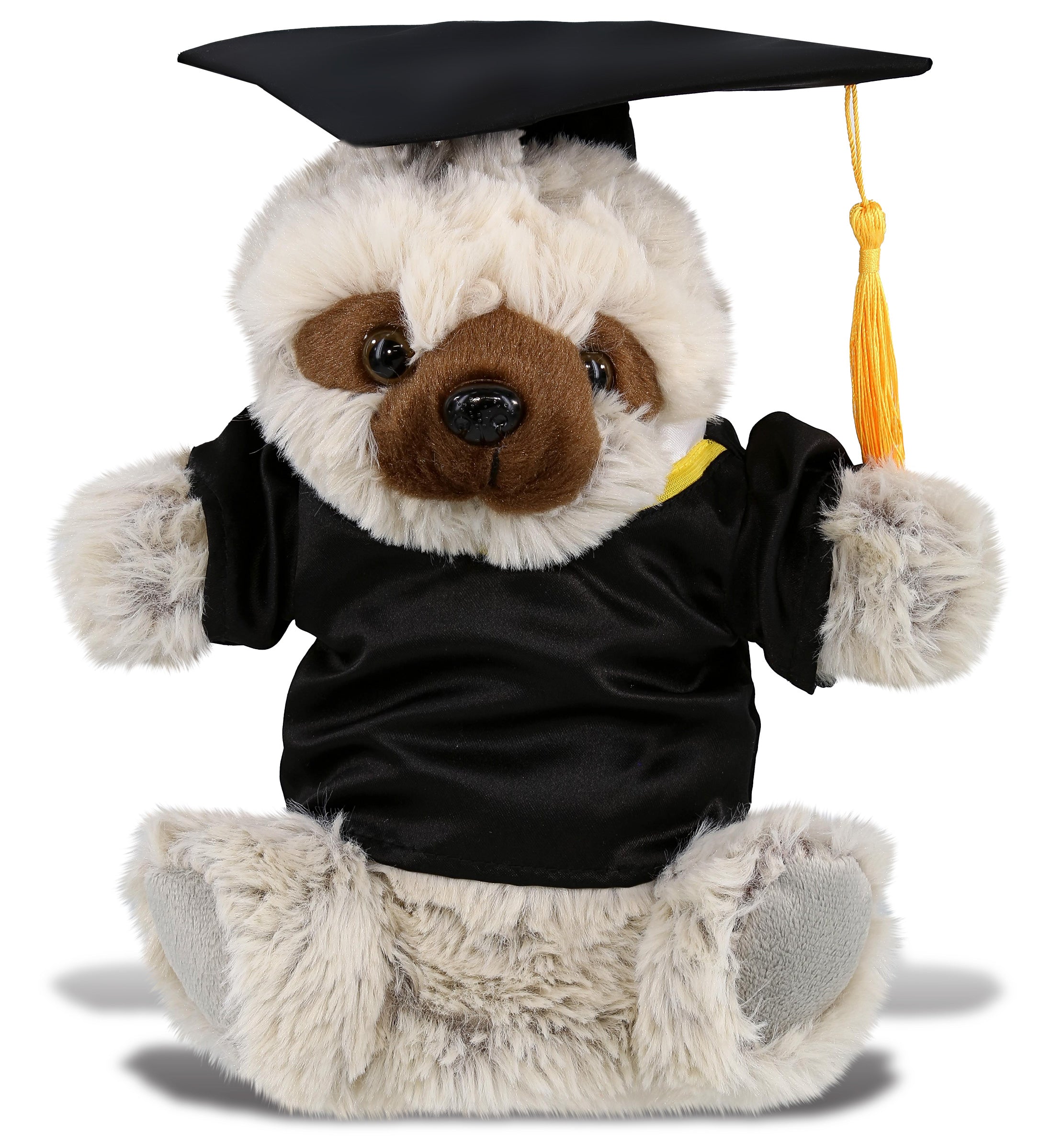 DolliBu Sloth Graduation Plush with Gown and Cap with Tassel Outfit - 9 Inches
