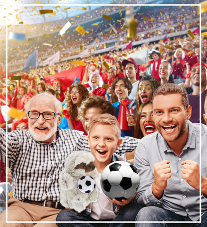 SUPER SOFT PLUSH HAND PUPPET - SLOTH WITH SOCCER PLUSH