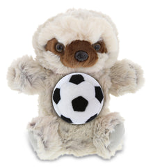 SUPER SOFT PLUSH HAND PUPPET - SLOTH WITH SOCCER PLUSH
