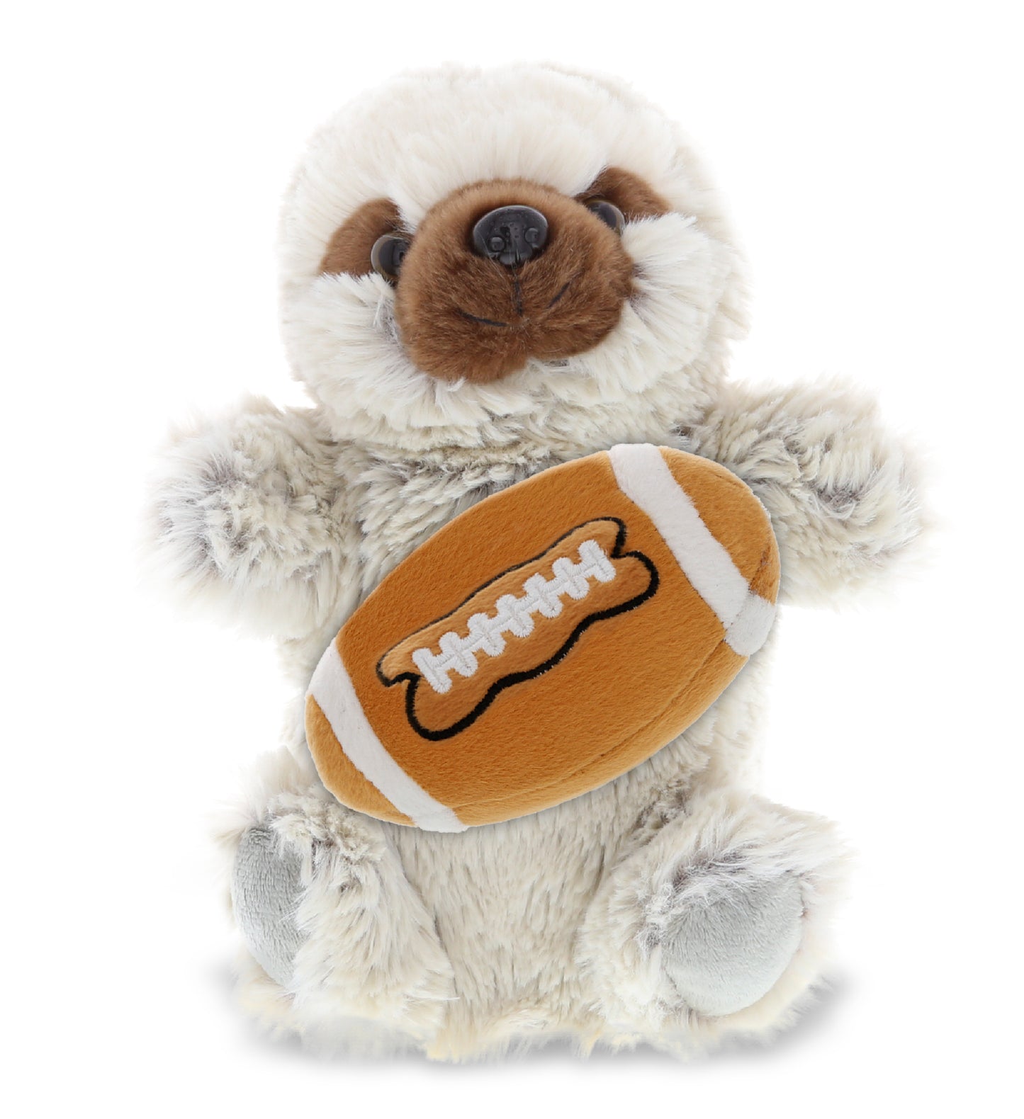 SUPER SOFT PLUSH HAND PUPPET - SLOTH WITH FOOTBALL PLUSH