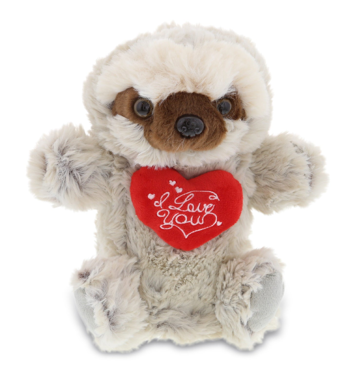 PLUSH I LOVE YOU RED HEART - SUPER SOFT PLUSH HAND PUPPET - SLOTH