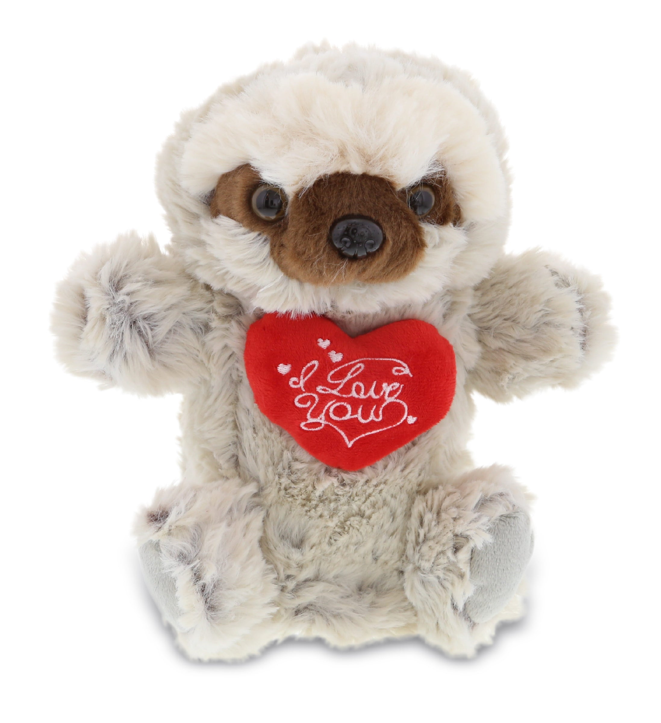 PLUSH I LOVE YOU RED HEART - SUPER SOFT PLUSH HAND PUPPET - SLOTH