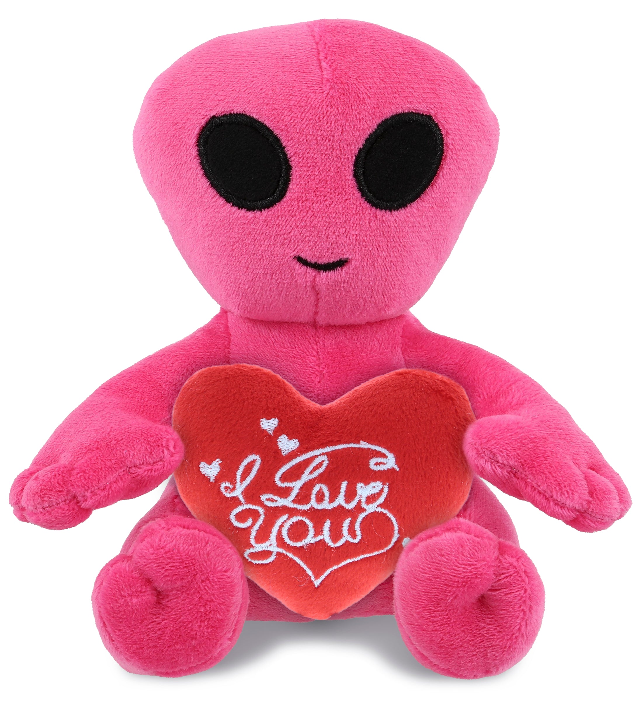PLUSH I LOVE YOU RED HEART - 6" PLUSH - PINK ALIEN