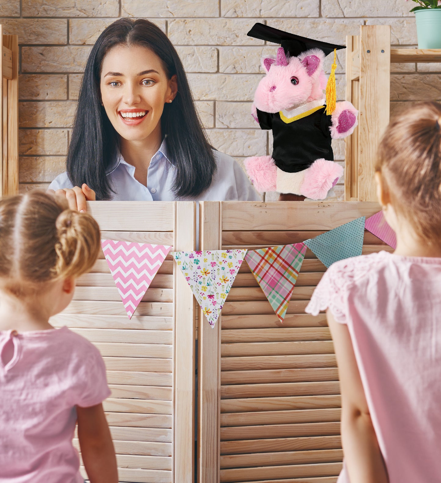 DolliBu Unicorn Graduation Plush with Gown and Cap with Tassel Outfit - 9 Inch