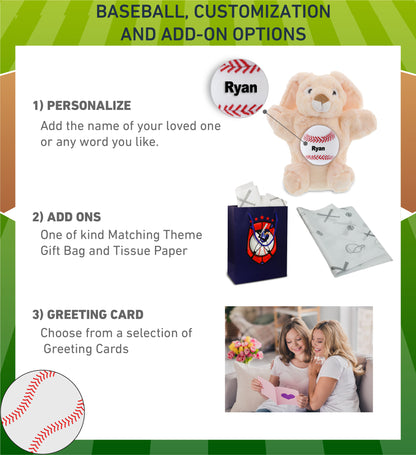 SUPER SOFT PLUSH HAND PUPPET - RABBIT WITH BASEBALL PLUSH