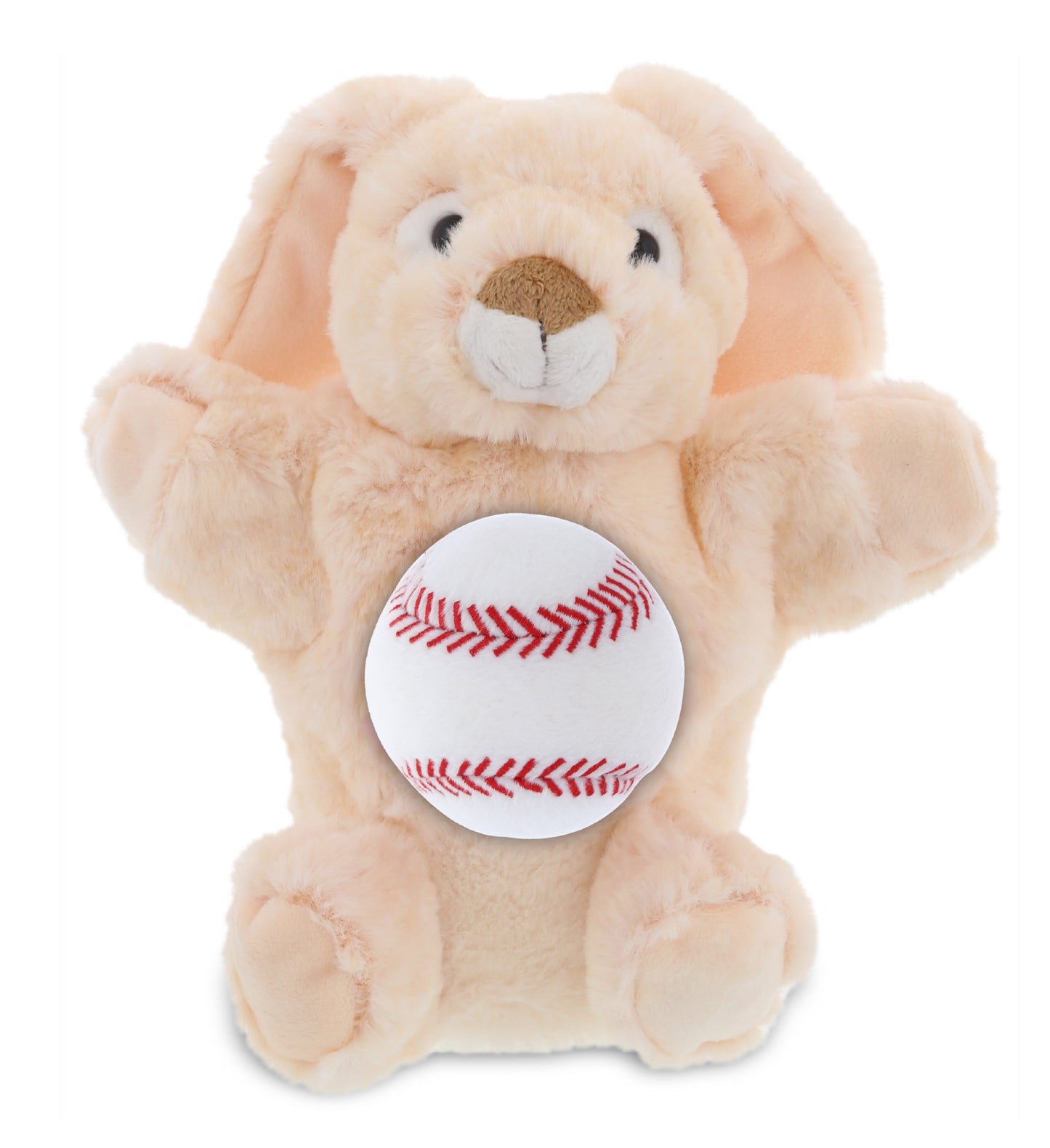 SUPER SOFT PLUSH HAND PUPPET - RABBIT WITH BASEBALL PLUSH