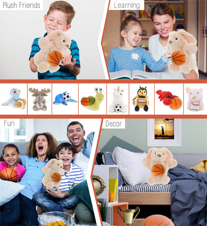 SUPER SOFT PLUSH HAND PUPPET - RABBIT WITH BASKETBALL PLUSH