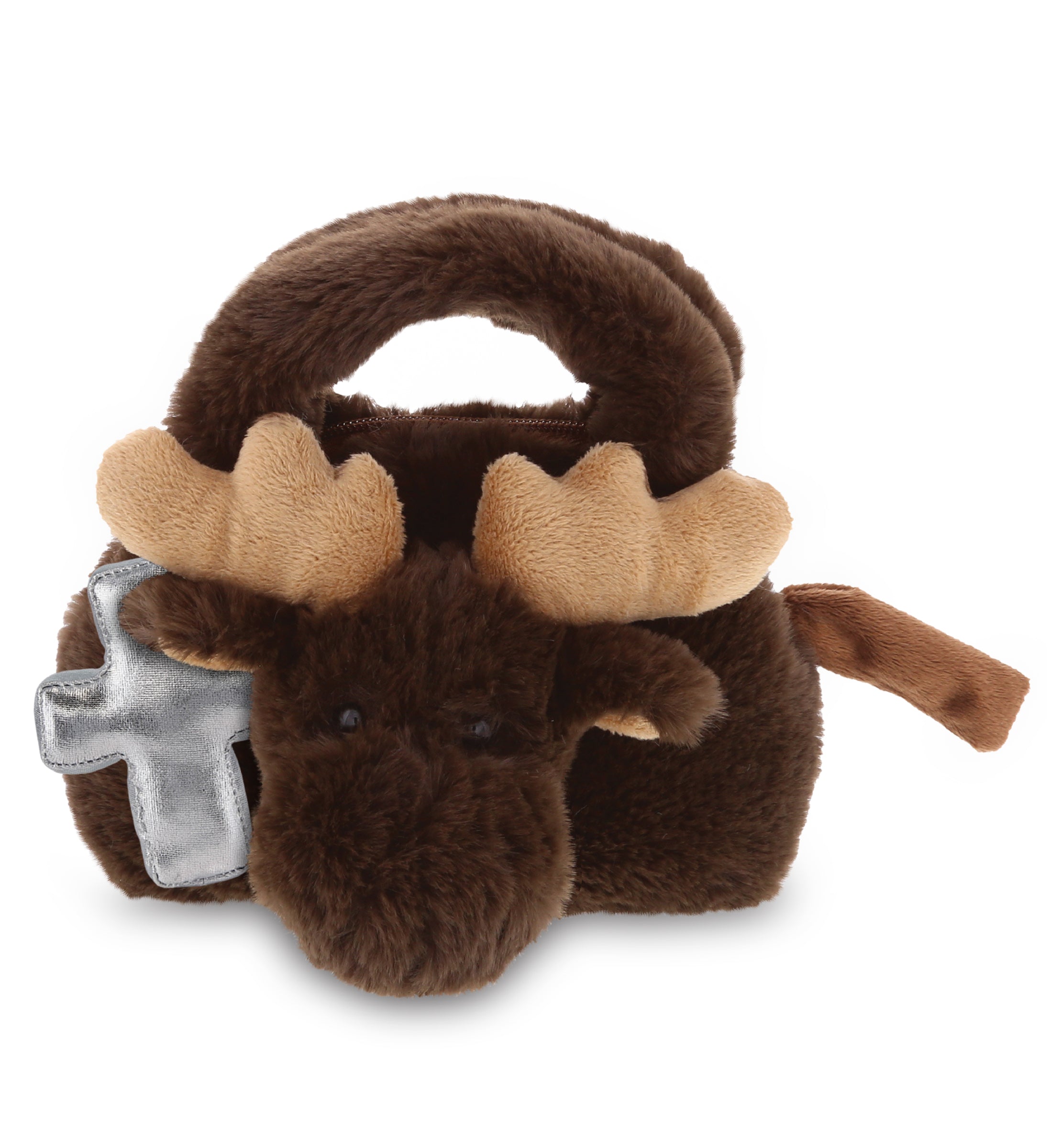 PLUSH CROSS - SUPER-SOFT PLUSH HAND BAG - MOOSE