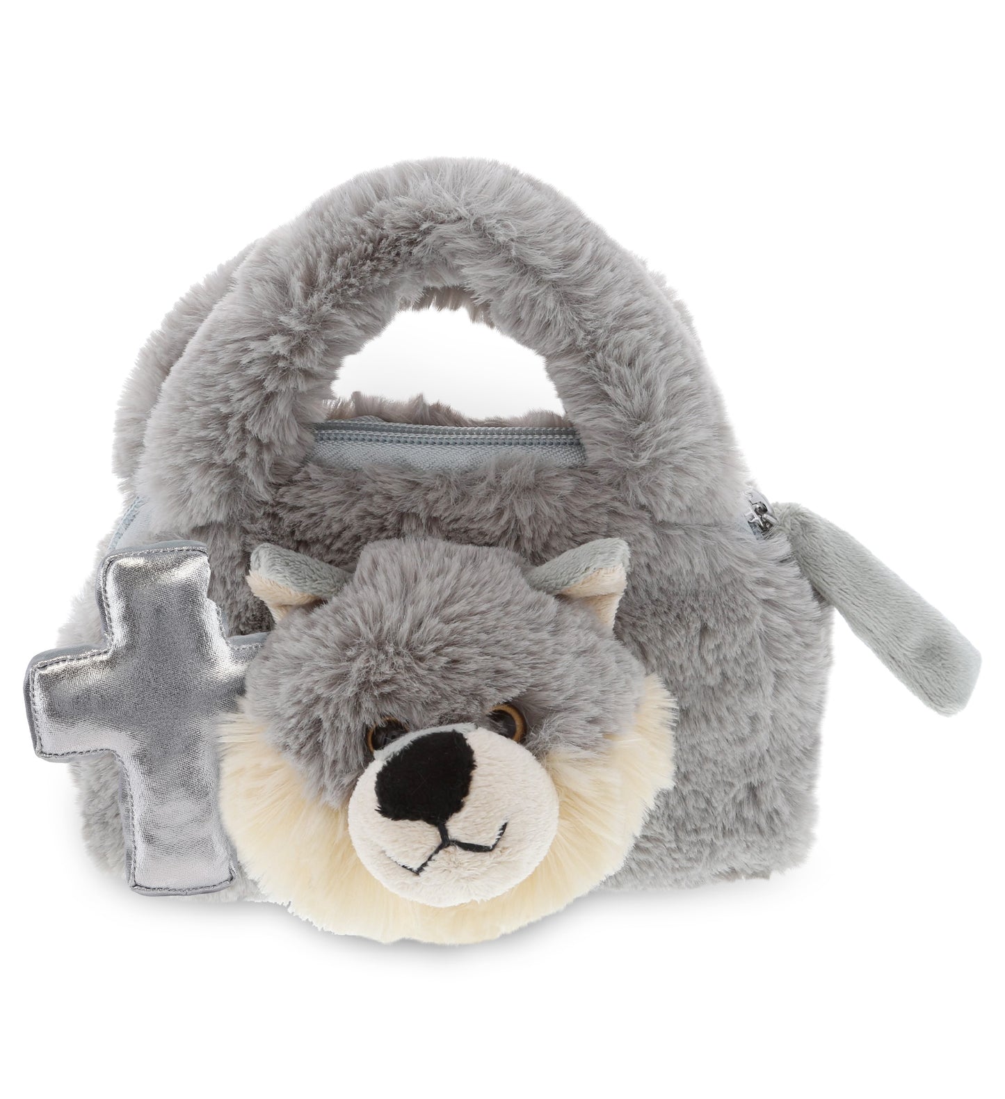 PLUSH CROSS - SUPER-SOFT PLUSH HAND BAG - WOLF