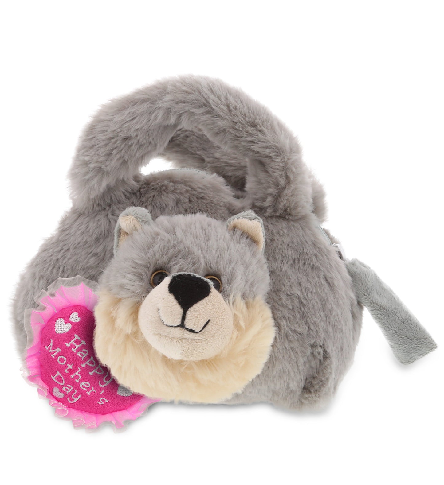 PLUSH MOTHERS DAY HEART - SUPER-SOFT PLUSH HAND BAG - WOLF