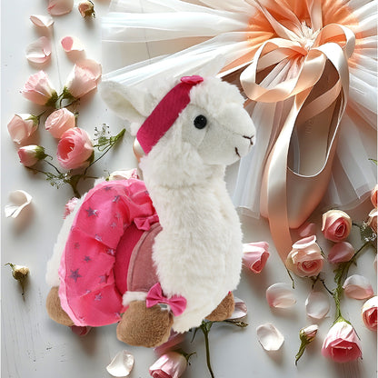 SUPER-SOFT PLUSH - LLAMA - WHITE WITH BALLERINA DRESS UP
