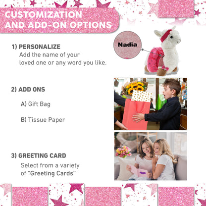 SUPER-SOFT PLUSH - LLAMA - WHITE WITH BALLERINA DRESS UP