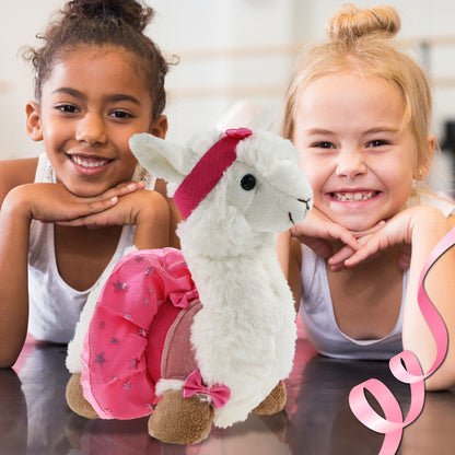 SUPER-SOFT PLUSH - LLAMA - WHITE WITH BALLERINA DRESS UP