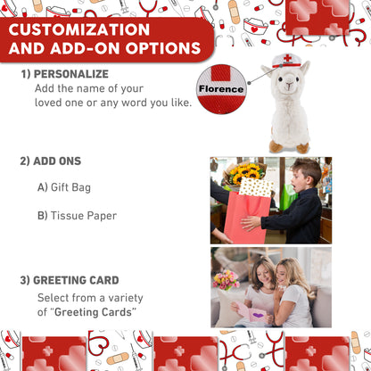 SUPER-SOFT PLUSH - LLAMA - WHITE NURSE