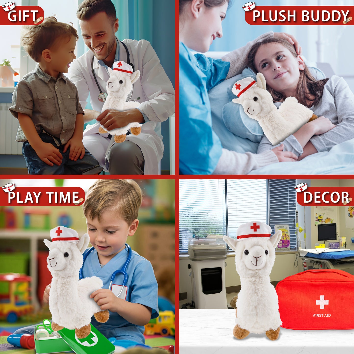 SUPER-SOFT PLUSH - LLAMA - WHITE NURSE