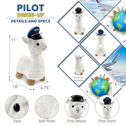 SUPER-SOFT PLUSH - LLAMA - WHITE PILOT DRESS UP