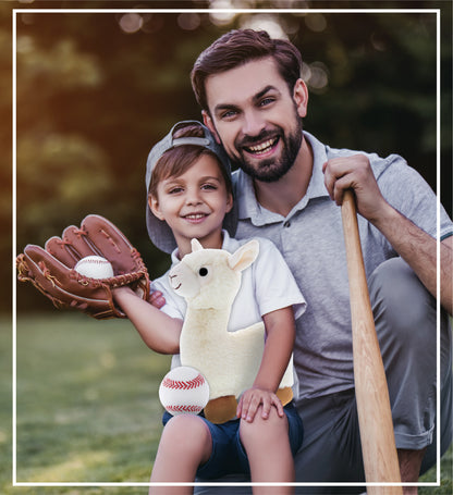 SUPER-SOFT PLUSH - LLAMA - WHITE WITH BASEBALL PLUSH