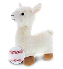 SUPER-SOFT PLUSH - LLAMA - WHITE WITH BASEBALL PLUSH
