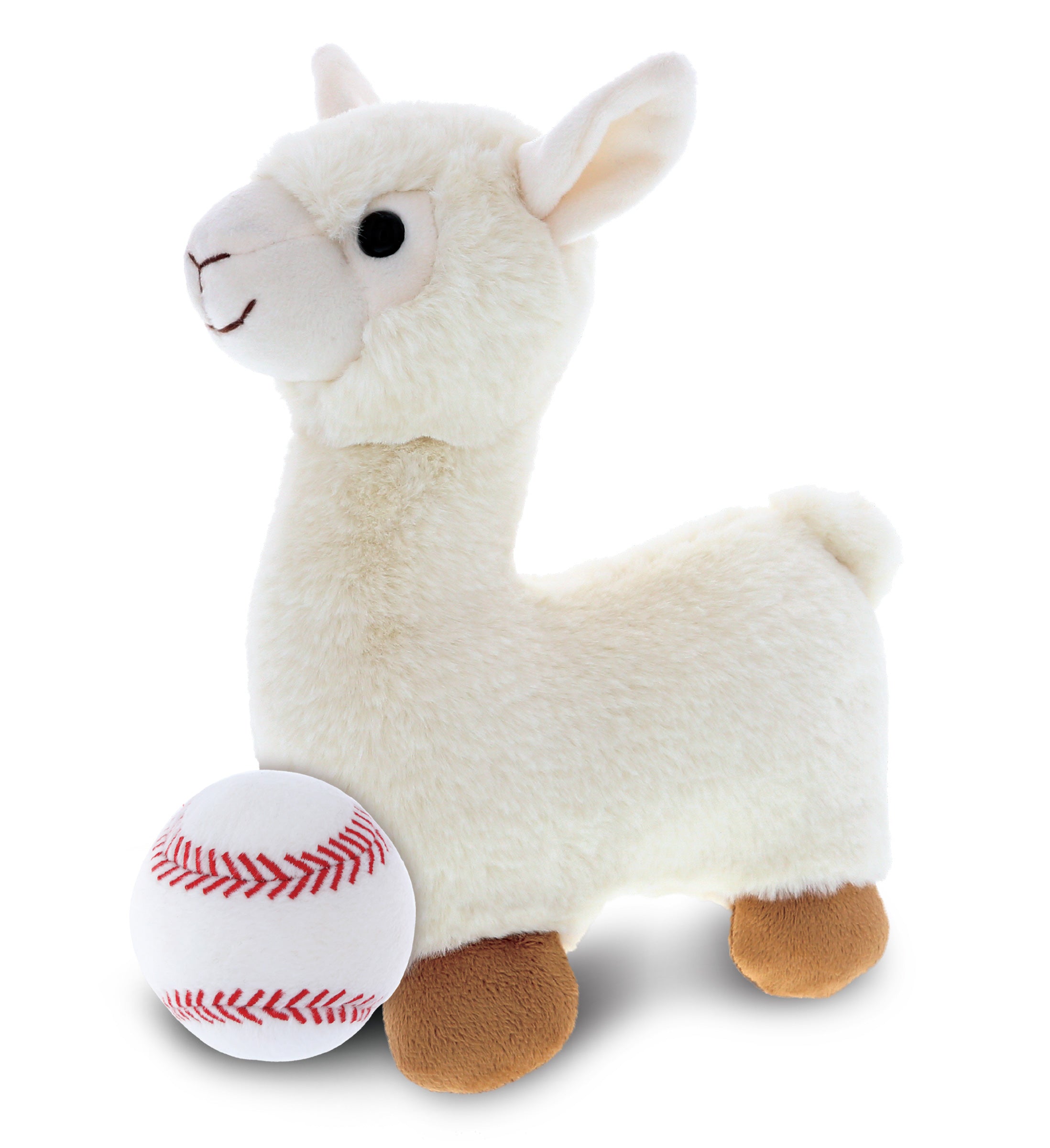 SUPER-SOFT PLUSH - LLAMA - WHITE WITH BASEBALL PLUSH