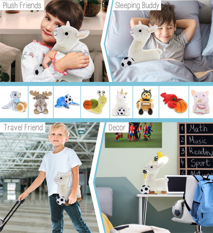 SUPER-SOFT PLUSH - LLAMA - WHITE WITH SOCCER PLUSH