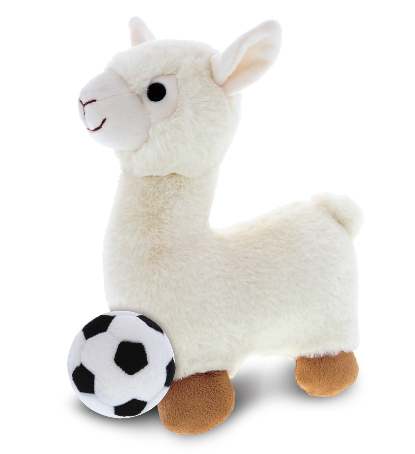 SUPER-SOFT PLUSH - LLAMA - WHITE WITH SOCCER PLUSH