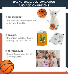 SUPER-SOFT PLUSH - LLAMA - WHITE WITH BASKETBALL PLUSH