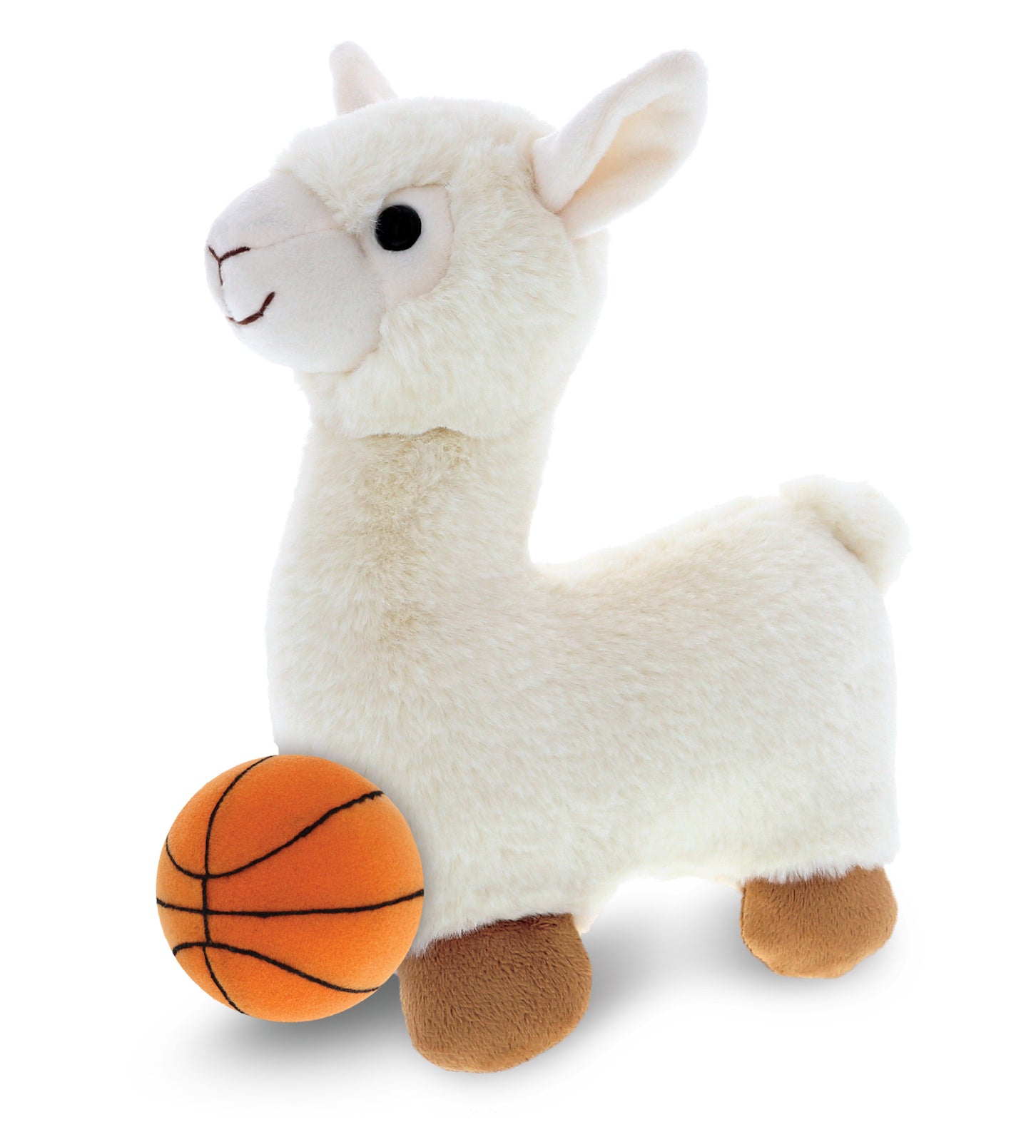 SUPER-SOFT PLUSH - LLAMA - WHITE WITH BASKETBALL PLUSH