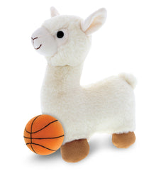 SUPER-SOFT PLUSH - LLAMA - WHITE WITH BASKETBALL PLUSH
