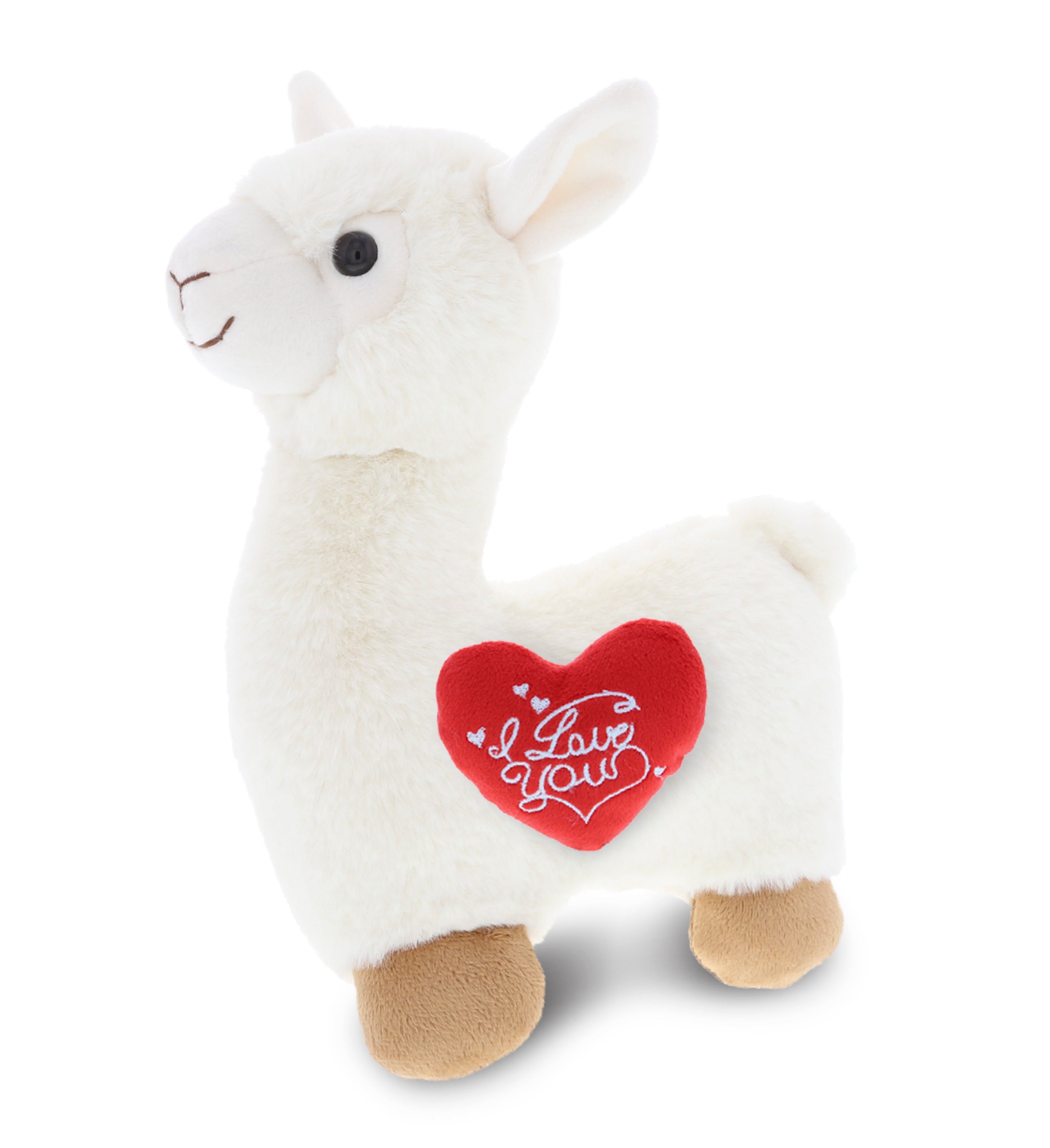 PLUSH I LOVE YOU RED HEART - SUPER-SOFT PLUSH - LLAMA - WHITE