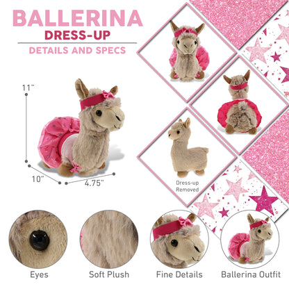 SUPER-SOFT PLUSH - LLAMA - BEIGE WITH BALLERINA DRESS UP